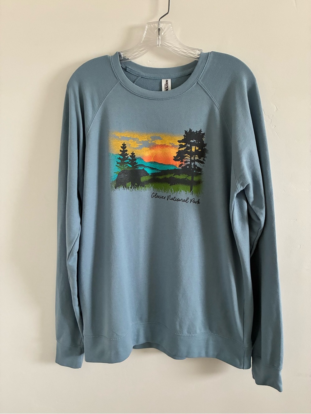 Dusty Blue Glacier National Park Crewneck Sweatshirt